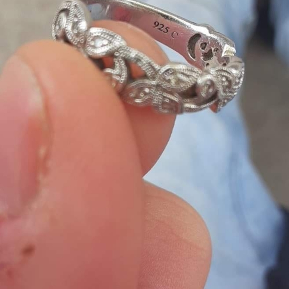 Neil lane Floral diamond band 925c - Picture 2 of 6